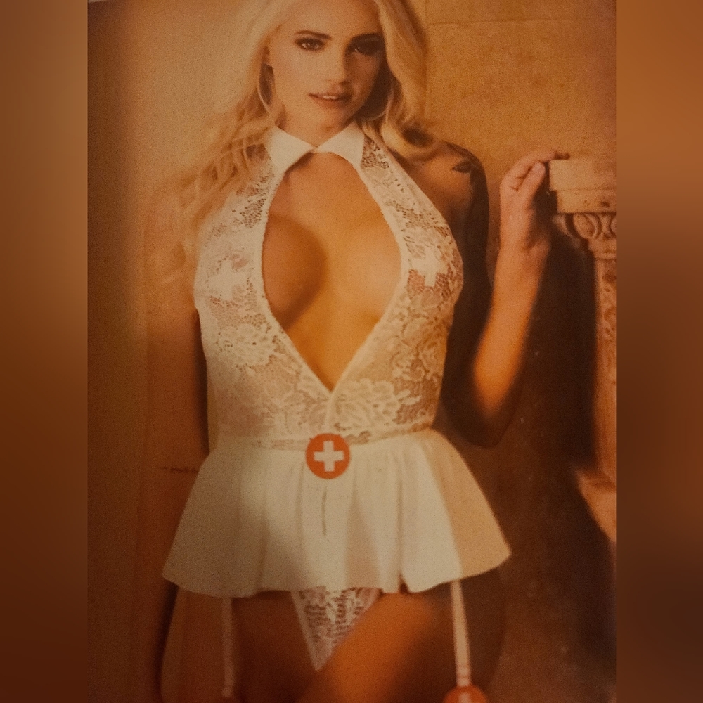 Fantasy Lingerie LOVE HURTS NURSE Costume Set White